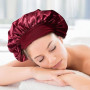 Cheerhom Bonnet Satin Cheveux Nuit，2pcs Bonnet Soie Bonnet en Satin avec 2 Élastiques Cheveux, Texturé de Soie, Bonnet de Nuit F