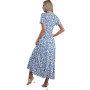 AUSELILY Robe Longue Femme Ete Col en V Manches Courtes Robe Femme Chic et Elegant Taille Haute Ligne A Cocktail Robes avec Poch
