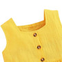 ANUFER 3 Pièces Fille Gamins Ensemble de Vêtements Brillante Jaune Tournesol Bébé Tenues Débardeurs + Pantalons Courts + Bandeau