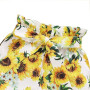 ANUFER 3 Pièces Fille Gamins Ensemble de Vêtements Brillante Jaune Tournesol Bébé Tenues Débardeurs + Pantalons Courts + Bandeau