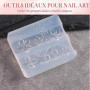 Zosutetoxo Nails Mold, Moule de Clou avec Motifs Floraux en Silicone 3D pour Nail Art, Tampon pour Manucure DIY
