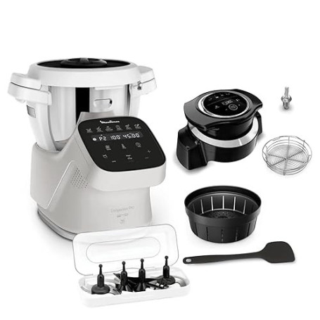 Moulinex Companion Pro avec extension air fryer, Robot cuiseur, Balance intégrée, Capacité XL, YY5828FG, Nube