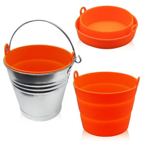 Lot de 2 revêtements de seau à graisse en silicone pour revêtement de bac d'égouttage Traeger, compatibles avec le revêtement de