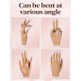 Adonafy Main D'Entrainement Manucure - Silikon Main Entrainement Ongles avec 200 Pièces Faux Ongles - Flexible Fausse Main pour