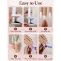 Adonafy Main D'Entrainement Manucure - Silikon Main Entrainement Ongles avec 200 Pièces Faux Ongles - Flexible Fausse Main pour