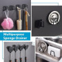 THATSRAD 4 PCS Porte-Éponge Autocollant en Acier Inoxydable 5 * 5 * 3.2cm Porte Eponge Cuisine Evier Crochet Autocollant Adhesif