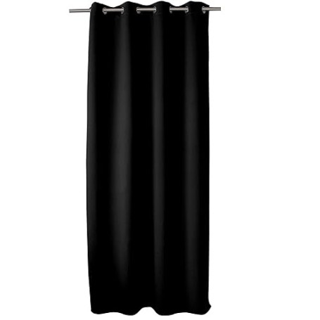 ED ENJOY HOME Rideau Occultant avec Œillets argentés, Noir, 140x240cm, 100% Polyester, Tissu Certifié Oeko-TEX, Collection Régli