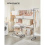 SONGMICS Étendoir à Linge, Séchoir Mobile à 4 Niveaux, avec roulettes, Pliable, 63,5 x (131-200) x 177,5 cm, Grande Capacité, Ut