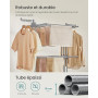 SONGMICS Étendoir à Linge, Séchoir Mobile à 4 Niveaux, avec roulettes, Pliable, 63,5 x (131-200) x 177,5 cm, Grande Capacité, Ut