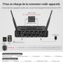 TONOR Système de Micro sans Fil avec 4 émetteurs de Poche/micros-Cravates/Casque à Effet Hall, 4x5 fréquences, portée 60m, pour