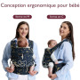 Momcozy Porte-bébé - Ergonomique, confortable et léger, adapté aux bébés de 3 à 20 kg, facile à enfiler, idéal pour une parental