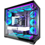 ANSAITE Boîtier PC ATX 9 Ventilateurs PWM ARGB pré-installés, Boîtier PC Gaming Mid-Tower, Boîtier Informatique panoramique en V