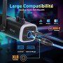 FIFINE USB/XLR Streaming Micro Gaming pour PC PS4 PS5, RGB Cardioïde Dynamique Microphone avec Support, pour Mixer Cartes Son, p