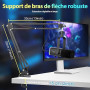 FIFINE USB/XLR Streaming Micro Gaming pour PC PS4 PS5, RGB Cardioïde Dynamique Microphone avec Support, pour Mixer Cartes Son, p
