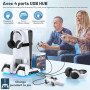 OIVO Support PS5 pour Playstation 5/ Pro/ Slim avec Ventilateur de Refroidissement à 3 Vitesses, Chargeur Manette Play 5 avec In