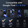 JETech Coque Magnétique pour Google Pixel 9/9 Pro 2024, Compatible avec MagSafe, Étui Housse Antichoc à Dos Translucide Mat (Noi
