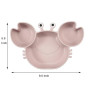 PandaEar Ensemble d'Alimentation Bébé en Silicone | Assiette Divisée avec Ventouse en Forme de Crabe et Tasse, Cuillères & Fourc
