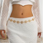 DEFGNOP Ceinture Femme en Métal,Ceinture Dorée Avec Soleil,Boucles Réglables,Western Femme en Métal Convient pour Robes,Jeans,Pu