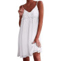 Zeagoo Robes d'Été Femme Dentelle Spaghetti d'Été Courte sans Manches Boho de Plage avec Franges Décolleté en V Robe Décontracté