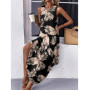 Zeagoo Robe Femme Ete sans Manches Chic et Elegant Robes de Plage Décontractée Col Rond Longue Robe Ample Légère avec Poches S-X