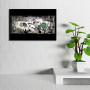 AREDE Tableau Décoration Murale sur Toile | Des insectes sur un billet | Art Déco Salon Chambre | Tableau Moderne 60 x 40 cm | P