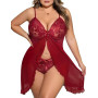 UMIPUBO Nuisette Sexy Femme Grande Taille Ensemble de Lingerie Sexy Coquine Hot Tenue Babydoll Teddy Vêtement de Nuit Col V Dent