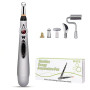 Stylo de massage d'acupuncture – Stylo d'acupuncture électrique pour masseur corporel Meridian Energy avec 5 têtes de massage