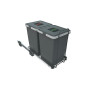 Elletipi Ecofil PF01 34A1 - Poubelle de tri sélectif extractible pour déchets, Plastique et métaux, Gris, 23 x 45 x 36 cm