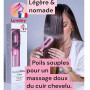 Brosse a cheveux demelante magique avec Spray Intégré, Brosse Magique Anti-Statique pour Cheveux Fins et Fragiles, Massage Cuir