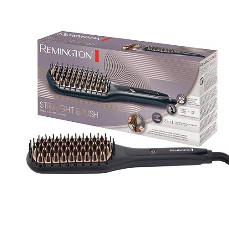 Remington Brosse Lissante Ionique [2en1: Lisseur & Brosse à Cheveux] Straight Brush (Lisse & Démêle, Antistatique, sans frisotti