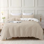 SOULFUL Housse de Couette 200x200 Coton, Chameau Beige Ensembles de Housse de Couette avec Fermeture Éclair, 100% Coton Lavé, Te
