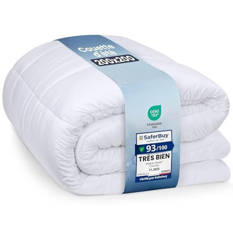 Utopia Bedding Couette 200 x 200 cm, Couette légère avec Rembourrage en Polyester pour 4 Saisons, Microfibre 2 Personnes (Blanc)