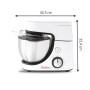 Moulinex Robot pâtissier, Capacité bol 4,6 L, 8 vitesses + Pulse, Technologie Fouet Whisk pour un fouettage parfait, Batteur et