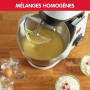 Moulinex Robot pâtissier, Capacité bol 4,6 L, 8 vitesses + Pulse, Technologie Fouet Whisk pour un fouettage parfait, Batteur et