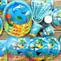 Décorations de fête sous la mer – Vaisselle de fête sous la mer – Assiettes à dessert, assiettes, tasses, serviettes, nappes, pa