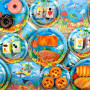 Décorations de fête sous la mer – Vaisselle de fête sous la mer – Assiettes à dessert, assiettes, tasses, serviettes, nappes, pa