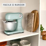 Moulinex, Bake Simple, Robot pâtissier, compact, utilisation facile, Fouet, batteur et crochet petrin, QA1413F0, Vert D'eau