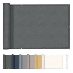 HENG FENG Brise Vue Balcon 90x300cm PES, Pare-Exterieur Cache Occultant pour Terrasse, Résistant à l'eau et aux UV, Anthracite