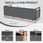 HENG FENG Brise Vue Balcon 90x300cm PES, Pare-Exterieur Cache Occultant pour Terrasse, Résistant à l'eau et aux UV, Anthracite