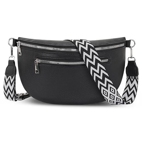 AIRCBC Sac Banane Femme Sac Bandoulière Tendance en Cuir Vegan Sacoche Ville Bandoulière amovible et réglable pour Tous les Jour