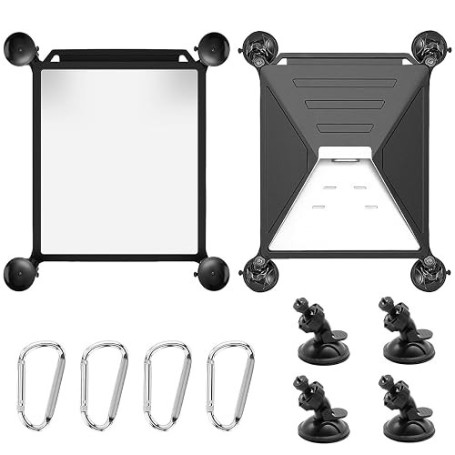 UHETLET Starlink Mini support à ventouse avec coque de protection en silicone, 4 ventouses, 4 mousquetons, kit de montage Starli