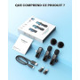 Microphone de Lavalier sans fil pour iPhone, iPad, appareils Android - Mini microphone à pince avec suppression du bruit, appair