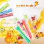 200 Pcs Sacs de Formes de Popsicle Sacs de Pops sans BPA avec un Entonnoir pour Yaourt Bonbons Crème Glacée Party Favors (5 x 22