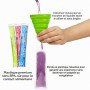 200 Pcs Sacs de Formes de Popsicle Sacs de Pops sans BPA avec un Entonnoir pour Yaourt Bonbons Crème Glacée Party Favors (5 x 22