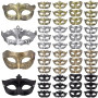 FEQO 48 Piezas Máscara Mascarada Venecianas Hombres Mujeres Máscara Vintage Mascarada Antique Mascaras Media Cara Máscara para C