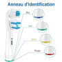 Brossettes de Rechange Dual Clean Compatible avec Oral B – Têtes de Brosse à Dents de Rechange les Brosses à Dents Électriques,
