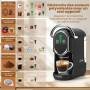 Magician1 Machine à café Capsules pour Nespresso, Dolce Gusto, Lavazza A Modo Mio, Dosettes ESE 44mm et Café Moulu, Température 