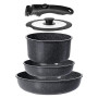 GiPP Set de Casseroles et Poêles en Céramique Antiadhésif, Poignées Détachable adaptée au camping, Sans Produits Toxiques, Compa