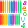 20 Pcs Pop Tube, Jouet sensoriel, Multicolore Pop Tubes, Tuyau Extensible, anti stress, adaptés aux enfants, aux adultes et aux
