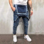 Générique Denim Dungarees Overalls Jeans Salopette Hommes Slim Pantalons